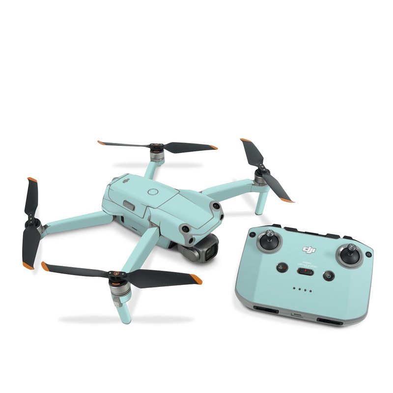 DJI Air 2S Skin design of Green, Blue, Aqua, Turquoise, Teal, Azure, Text, Daytime, Yellow, Sky, with blue colors