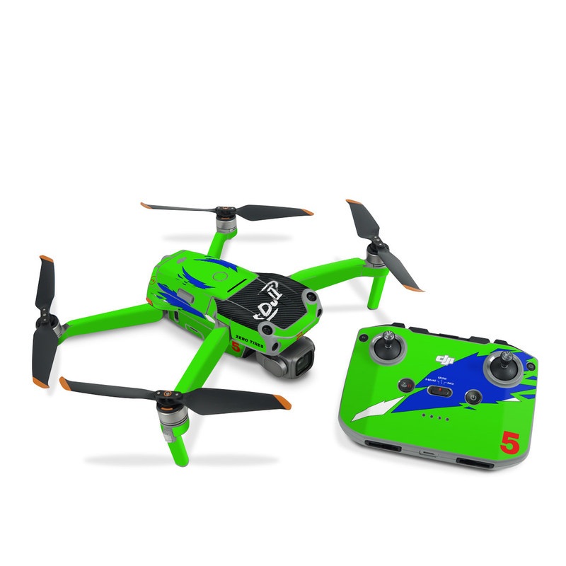 DJI Air 2S Skin design of Blue, Logo, Symbol, Graphics, Graphic design, with green, black, gray, blue, white, red colors