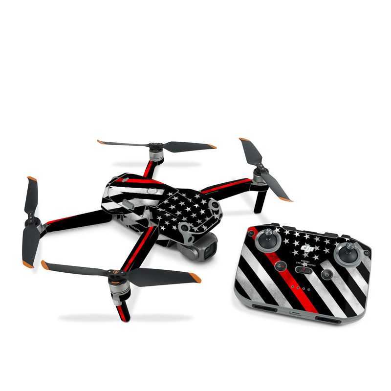 DJI Air 2S Skin design of Flag of the united states, Flag, Line, Black-and-white, Pattern, Flag Day (USA), Veterans day, Independence day, Memorial day, with black, white, gray, red colors