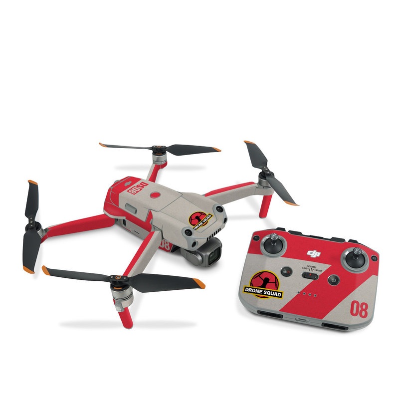 DJI Air 2S Skin design of Graphics, with red, black, yellow, gray colors