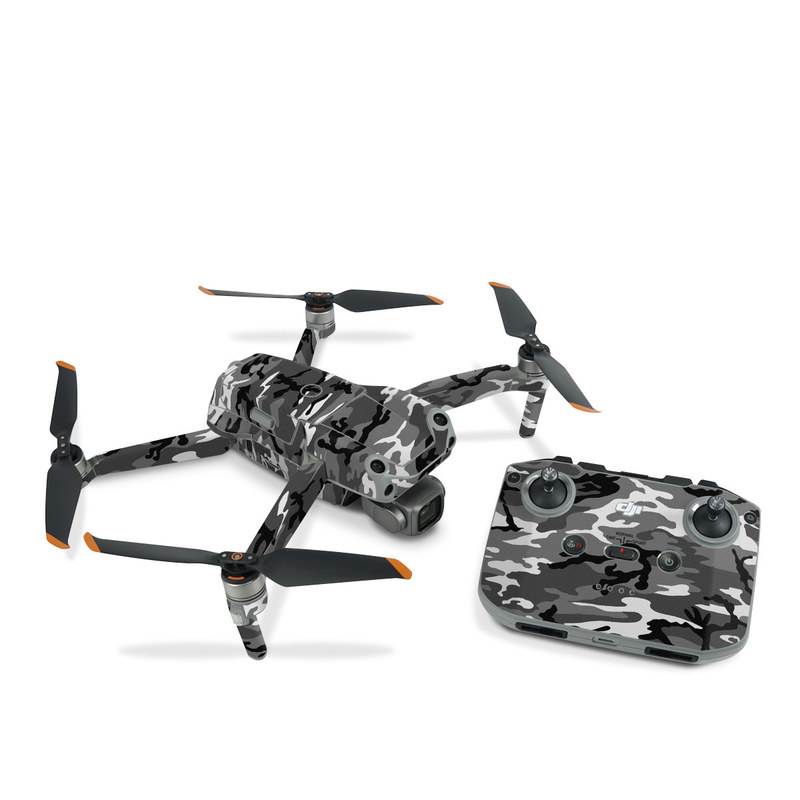 DJI Air 2S Skin design of Military camouflage, Pattern, Clothing, Camouflage, Uniform, Design, Textile, with black, gray colors