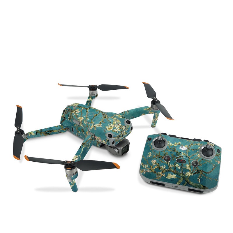 DJI Air 2S Skin design of Tree, Branch, Plant, Flower, Blossom, Spring, Woody plant, Perennial plant, with blue, black, gray, green colors