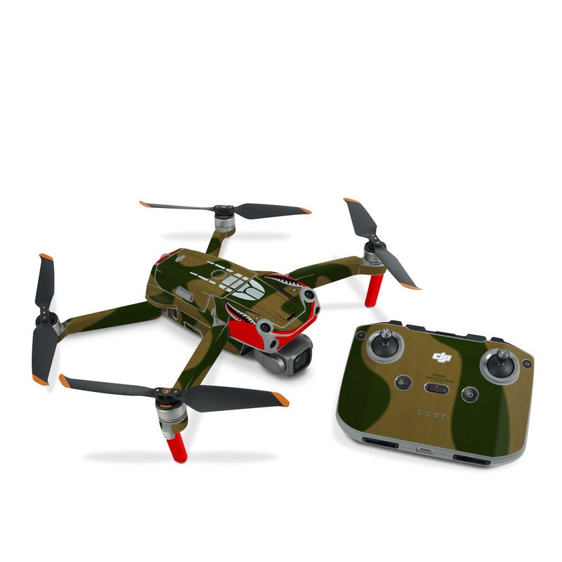 DJI Air 2S Skin design of Red, Orange, Shadow, with green, brown, red, white colors