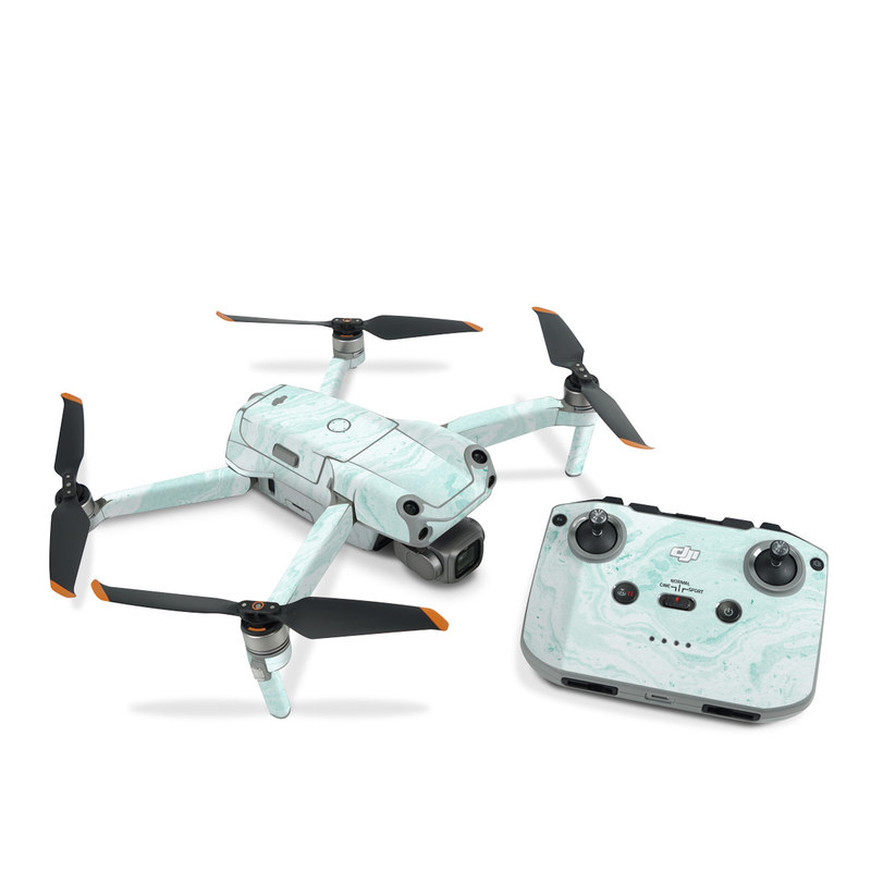 DJI Air 2S Skin design of White, Aqua, Pattern, with green, blue colors