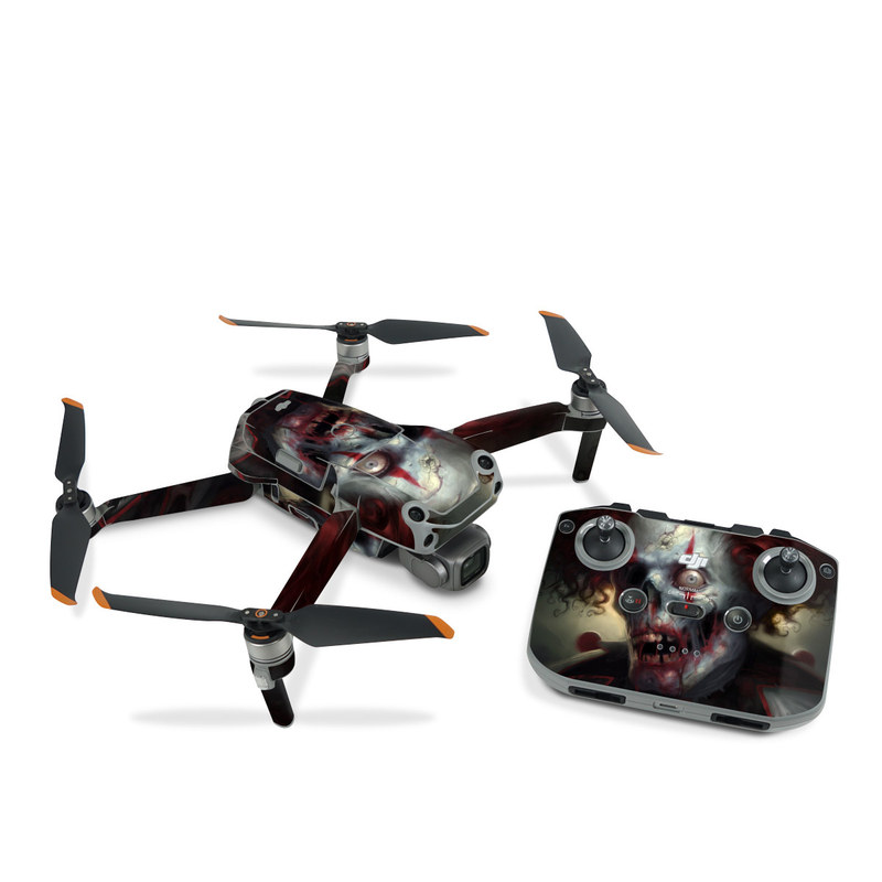 DJI Air 2S Skin design of Illustration, Fictional character, Fiction, Supervillain, Demon, Art, Zombie, Ghost, Supernatural creature, Flesh, with black, gray, green, red colors