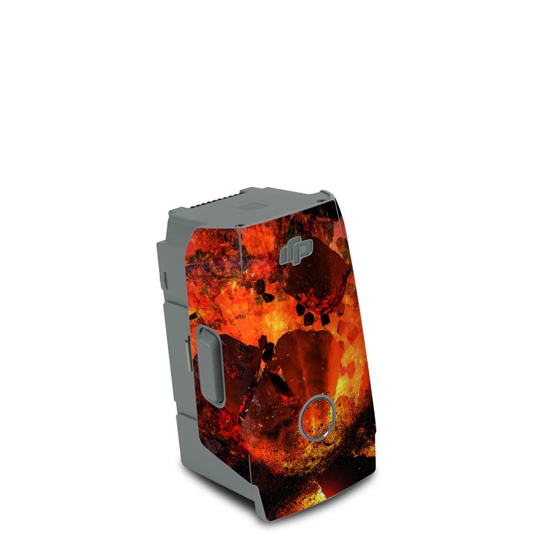 DJI Air 2S Battery Skin design of Flame, Heat, Fire, Space, Atmosphere, Charcoal, Explosion, Geological phenomenon, Ash, Graphics, with black, red colors