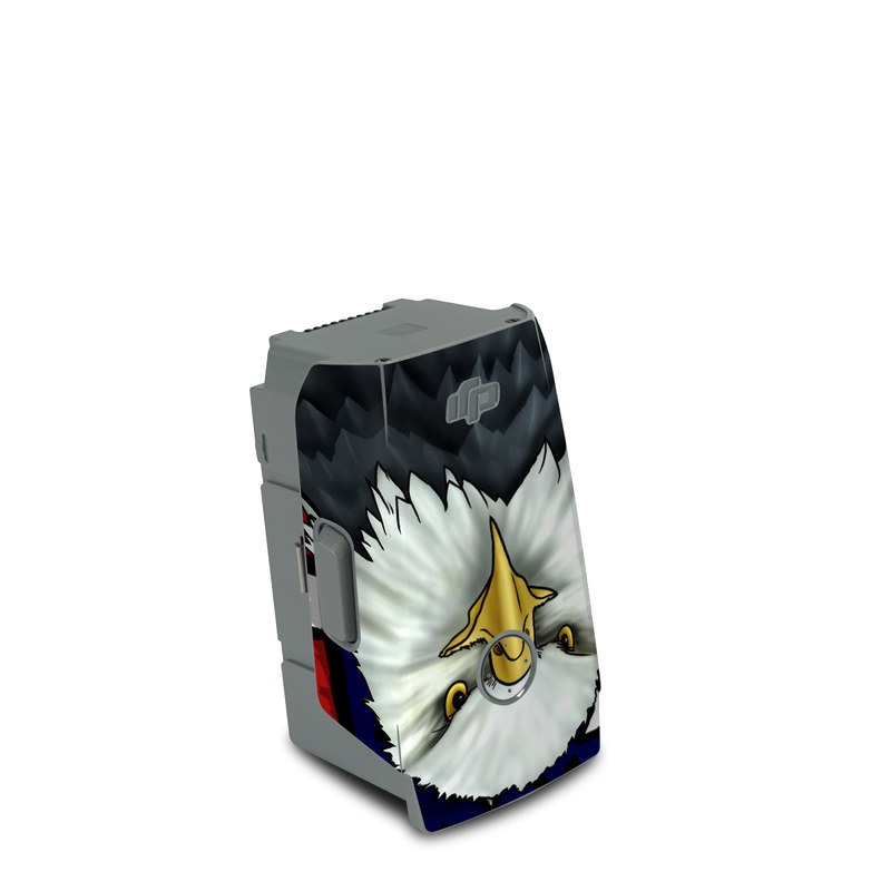 DJI Air 2S Battery Skin design of Bald eagle, Eagle, Bird, Bird of prey, Accipitridae, Beak, Accipitriformes, Sea eagle, Flag, with white, gray, blue, yellow, red colors