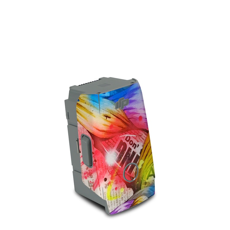 DJI Air 2S Battery Skin design of Graphic design, Font, Art, Graphics, Illustration, with blue, red, orange, pink, white, black, yellow, green colors