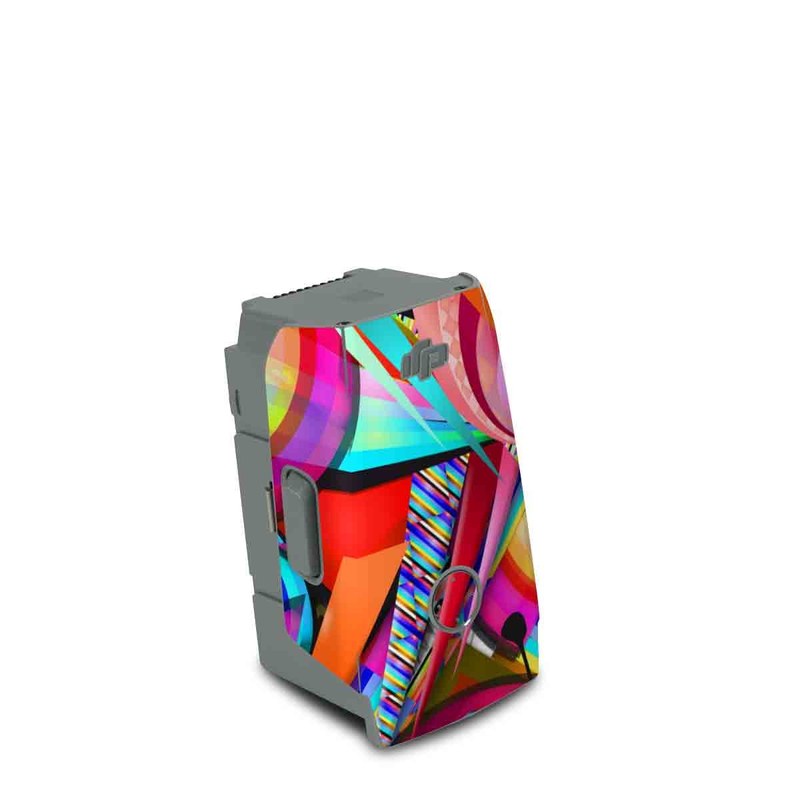 DJI Air 2S Battery Skin design of Psychedelic art, Pattern, Design, Graphic design, Colorfulness, Visual arts, Circle, Art, with red, pink, green, yellow, orange colors