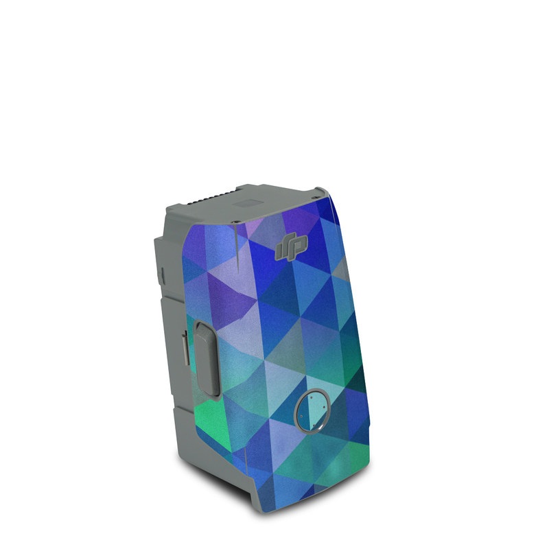 DJI Air 2S Battery Skin design of Purple, Violet, Pattern, Blue, Magenta, Triangle, Line, Design, Graphic design, Symmetry, with blue, purple, green, red, pink colors
