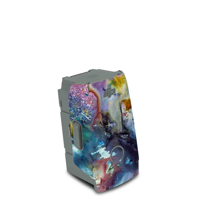 DJI Air 2S Battery Skin design of Watercolor paint, Painting, Acrylic paint, Art, Modern art, Paint, Visual arts, Space, Colorfulness, Illustration, with gray, black, blue, red, pink colors