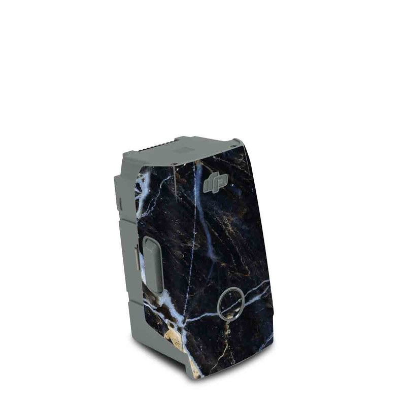 DJI Air 2S Battery Skin design of Black, Yellow, Rock, Brown, Marble, Water, Close-up, Granite, Pattern, Geology, with black, white, orange, gray, yellow colors