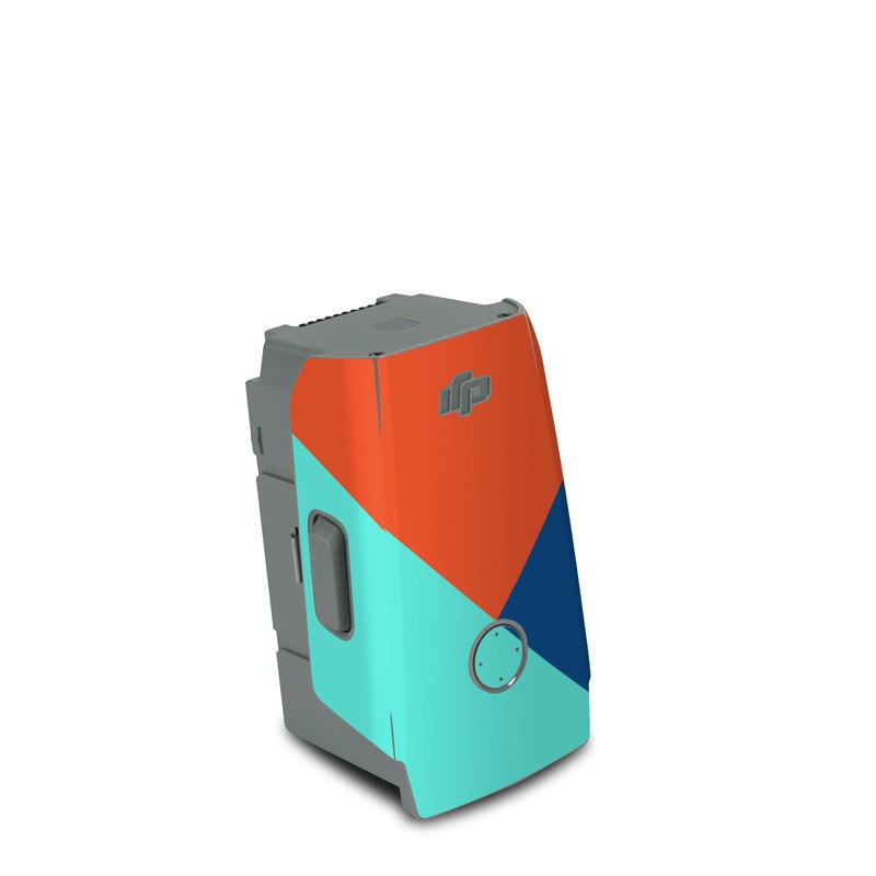 DJI Air 2S Battery Skin design of Blue, Colorfulness, Turquoise, Line, Azure, Triangle, Pattern, Graphic design, Magenta, with blue, pink, orange, red colors
