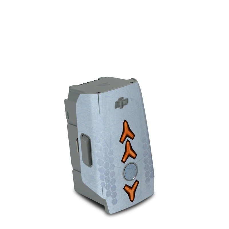 DJI Air 2S Battery Skin design of Blue, Symbol, Graphics, with blue, black, yellow, orange, gray colors