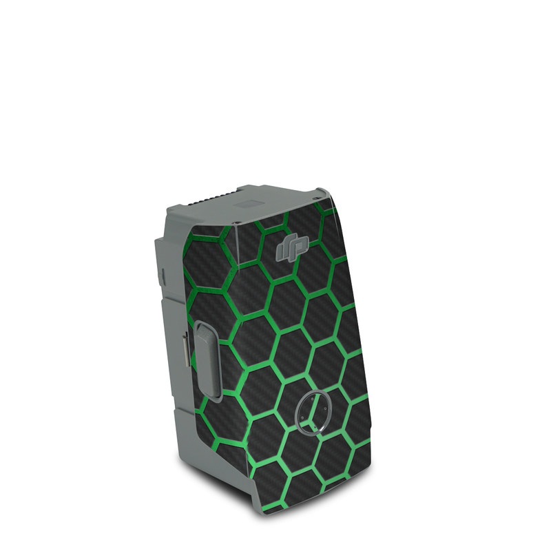 DJI Air 2S Battery Skin design of Pattern, Metal, Design, Carbon, Space, Circle, with black, gray, green colors