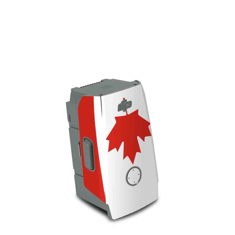 DJI Air 2S Battery Skin design of Red, Maple leaf, Tree, Leaf, Woody plant, Flag, Plant, Plane, Red flag, Maple, with red, white colors
