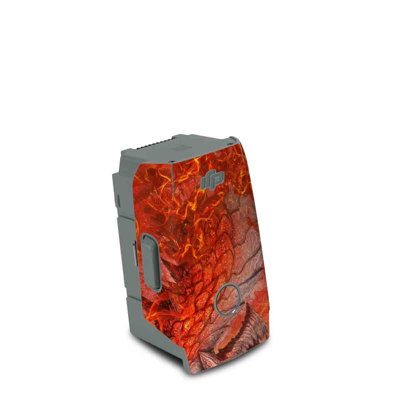 DJI Air 2S Battery Skin design of Fictional character, Cg artwork, Illustration, Art, Demon, Geological phenomenon, Mythical creature, Dragon, Cryptid, with red, orange, yellow colors