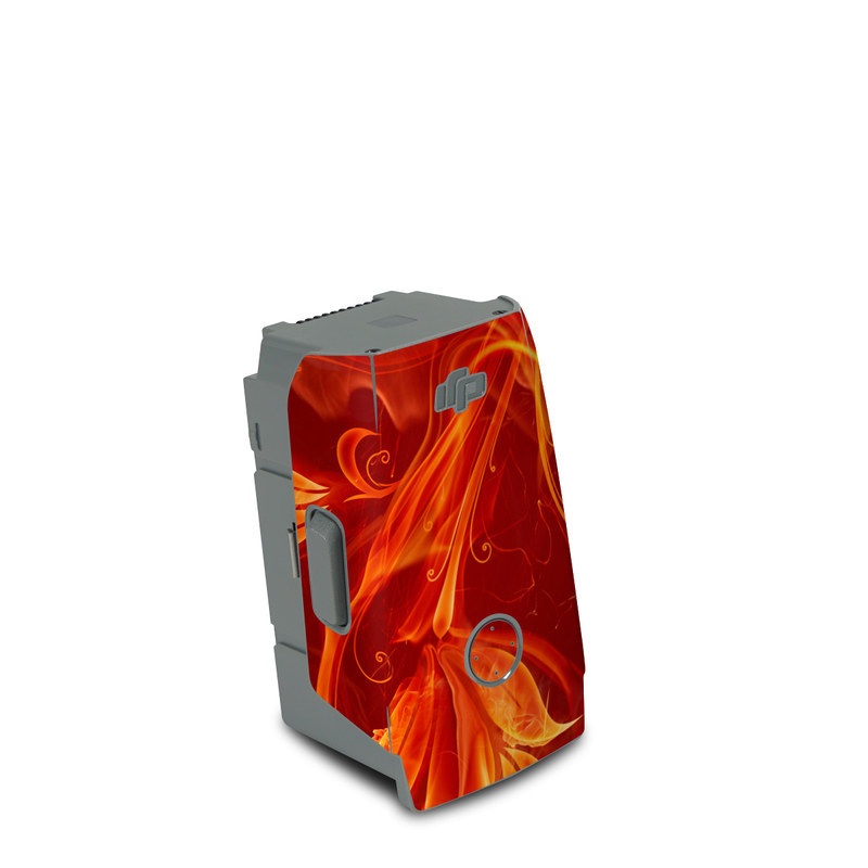 DJI Air 2S Battery Skin design of Flame, Fire, Heat, Red, Orange, Fractal art, Graphic design, Geological phenomenon, Design, Organism, with black, red, orange colors