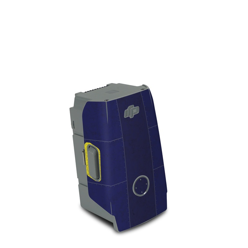 DJI Air 2S Battery Skin design of Blue, Symbol, Symmetry, Graphics, Triangle, Graphic design, with black, purple, gray, yellow colors