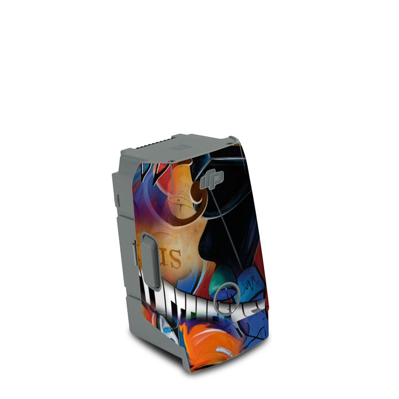 DJI Air 2S Battery Skin design of Art, Graffiti, Mural, Modern art, Street art, Psychedelic art, Fictional character, Graphic design, Visual arts, Animated cartoon, with black, red, blue, gray, green colors