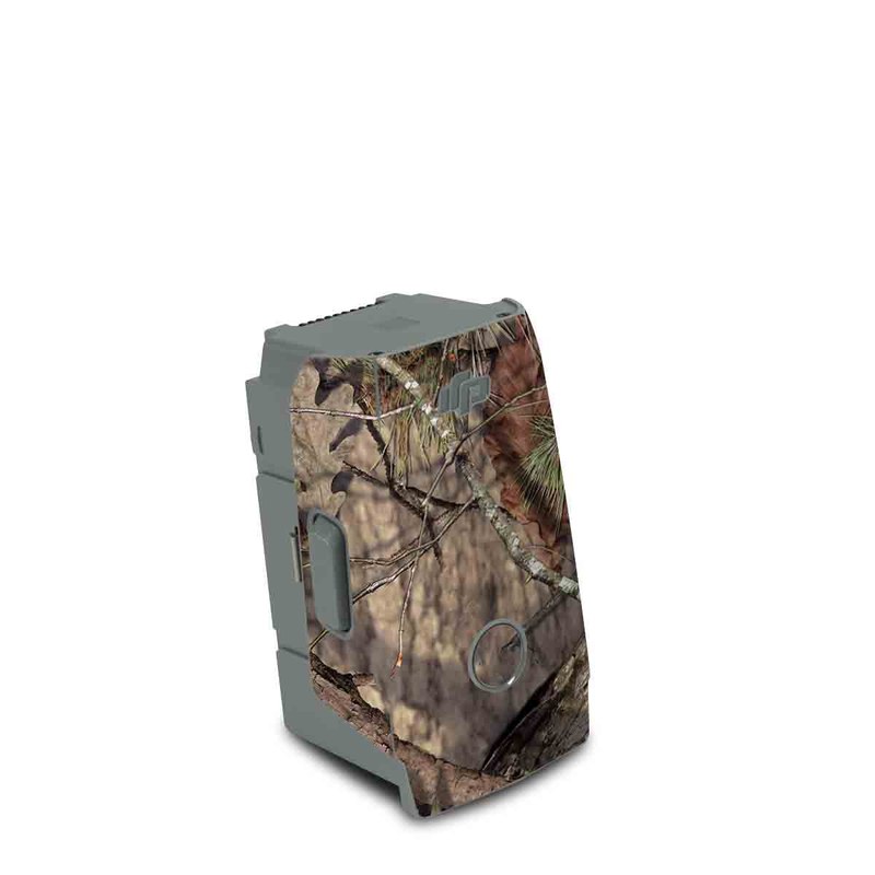 DJI Air 2S Battery Skin design of shellbark hickory, Camouflage, Tree, Branch, Trunk, Plant, Leaf, Adaptation, Wood, Twig, with orange, green, red, black, gray colors