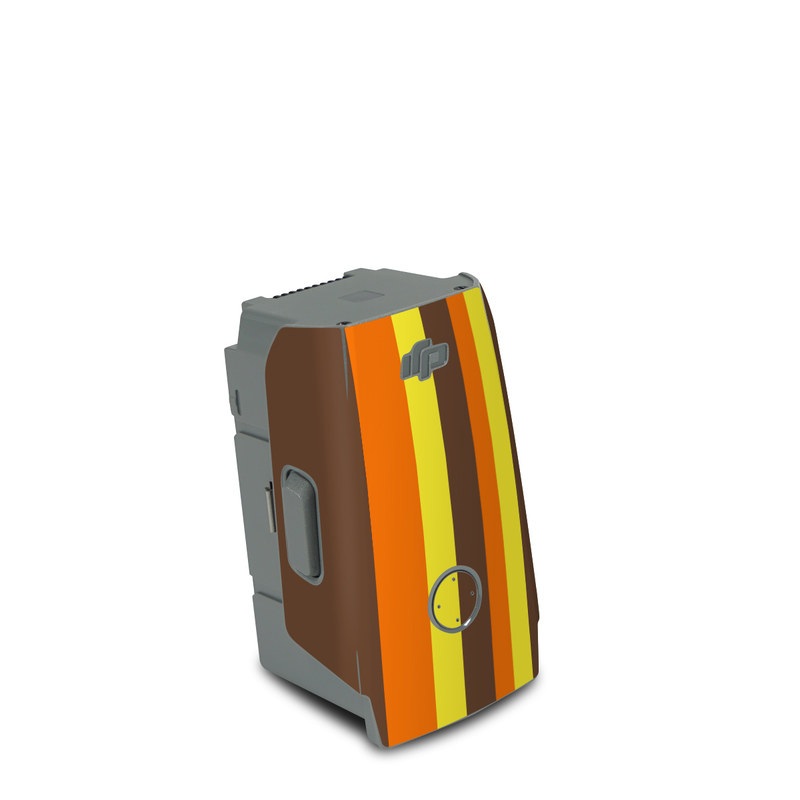 DJI Air 2S Battery Skin design of Orange, Yellow, Line, Brown, Font, Material property, Graphic design, Pattern, Parallel, with brown, orange, yellow colors