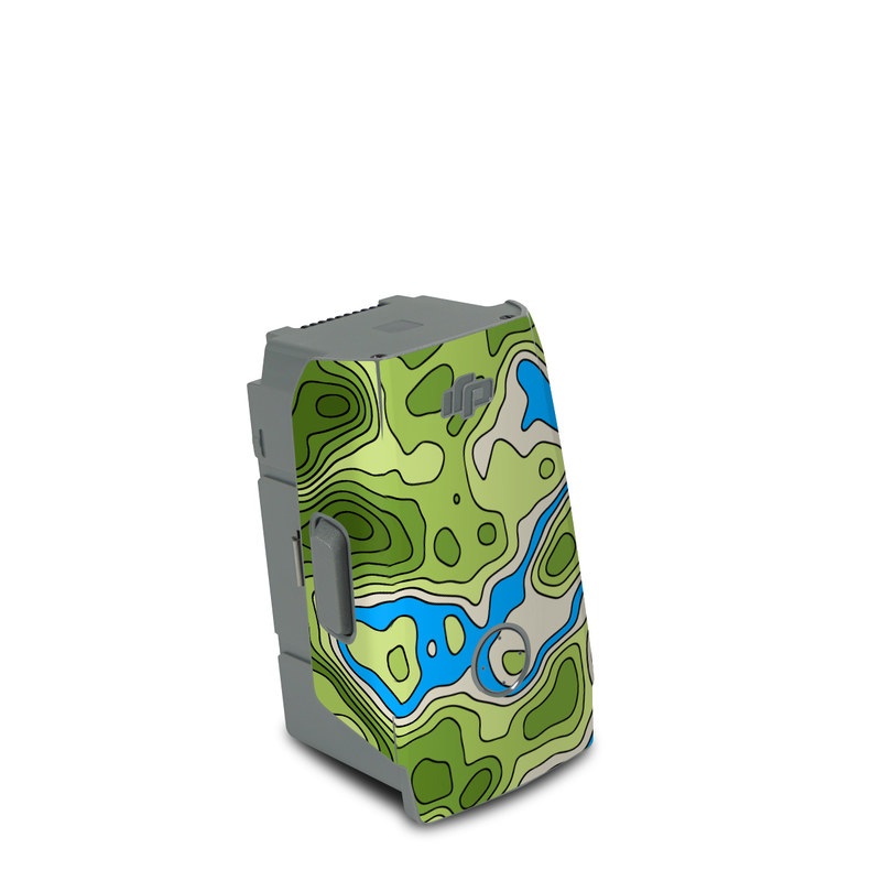 DJI Air 2S Battery Skin design of Botany, Azure, Organism, Vegetation, Aqua, Terrestrial plant, Symmetry, Electric blue, Pattern, Art, with green, blue colors