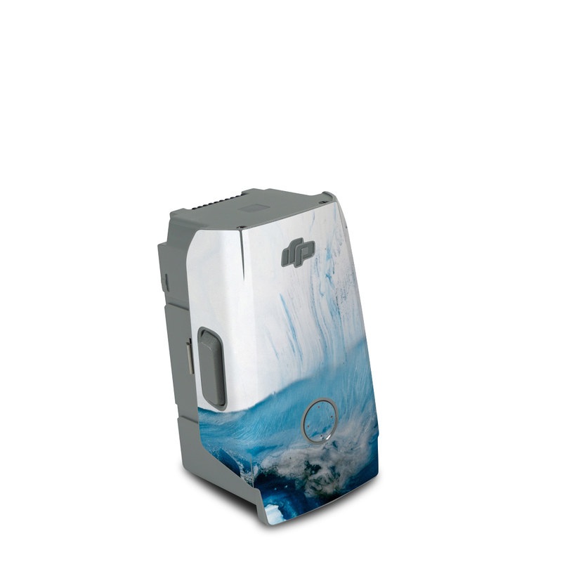 DJI Air 2S Battery Skin design of Glacial landform, Blue, Water, Glacier, Sky, Arctic, Ice cap, Watercolor paint, Drawing, Art, with white, blue, black colors