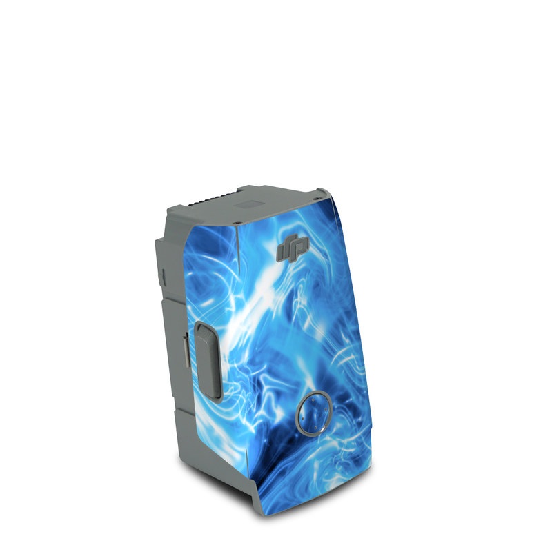DJI Air 2S Battery Skin design of Blue, Water, Electric blue, Organism, Pattern, Smoke, Liquid, Art, with blue, black, purple colors