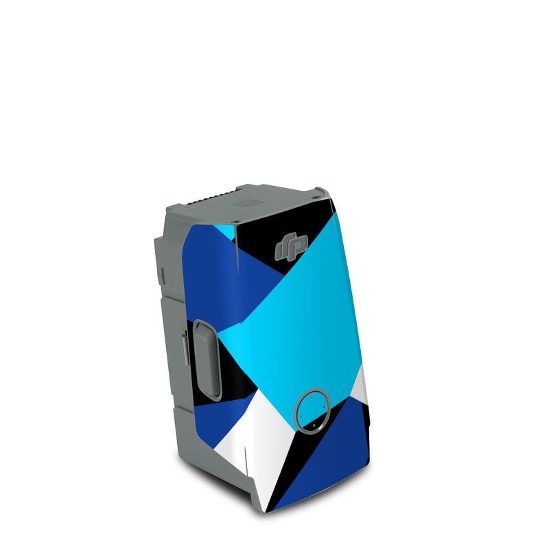DJI Air 2S Battery Skin design of Blue, Pattern, Turquoise, Cobalt blue, Teal, Design, Electric blue, Graphic design, Triangle, Font, with blue, white, black colors