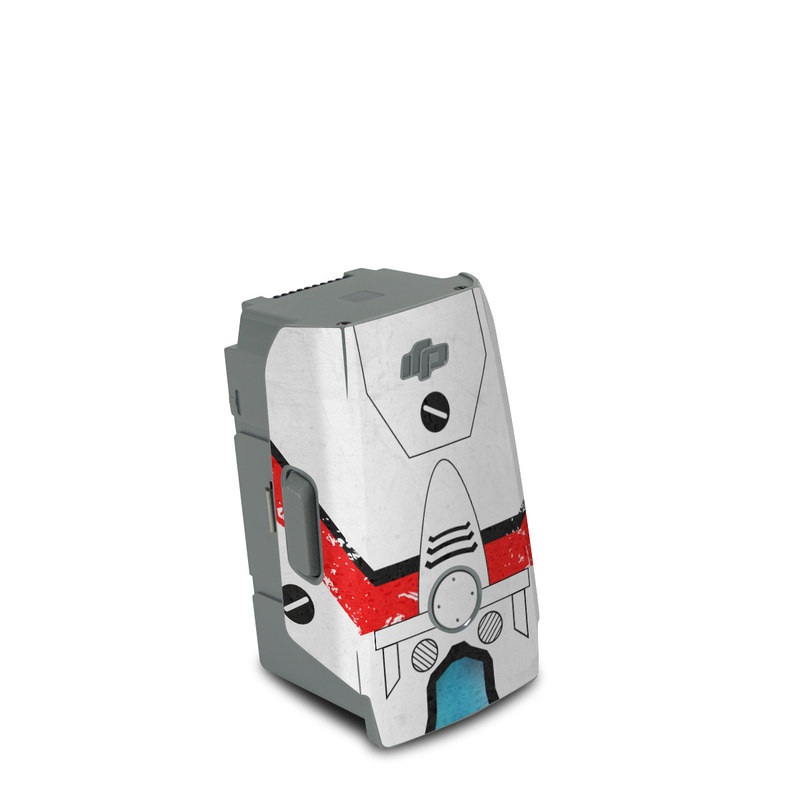 DJI Air 2S Battery Skin design of Floppy disk, Technology, Electric red, Fictional character, with white, red, black, gray colors