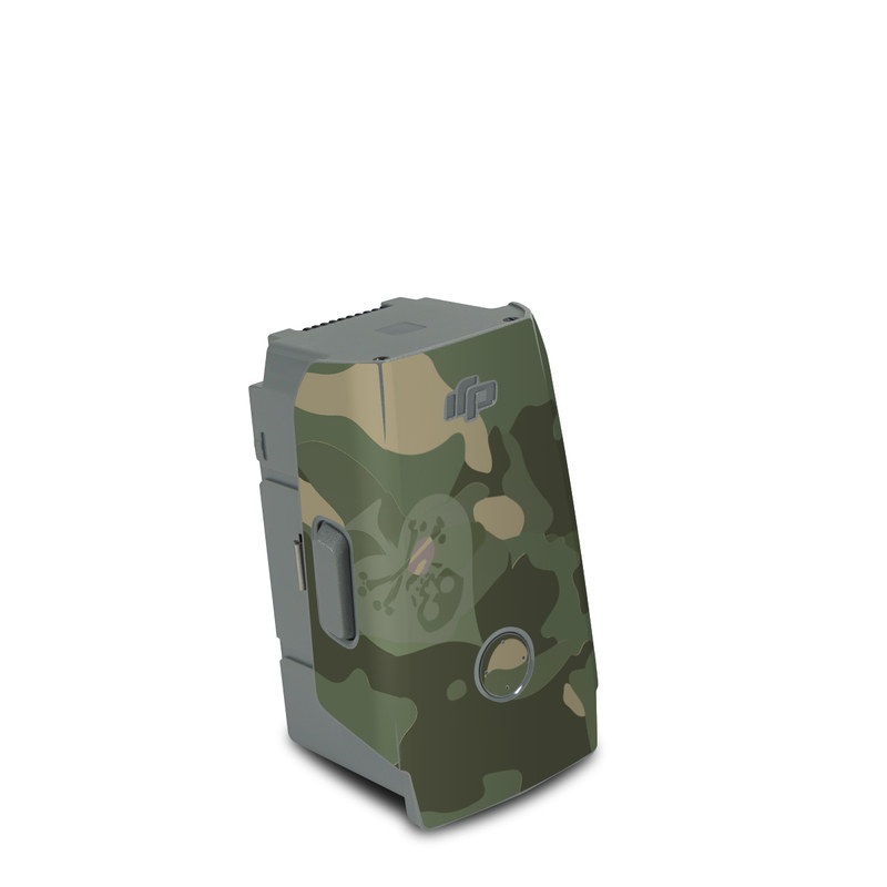 DJI Air 2S Battery Skin design of Military camouflage, Pattern, Camouflage, Uniform, Clothing, Green, Design, Leaf, Plant, Illustration, with green, brown colors