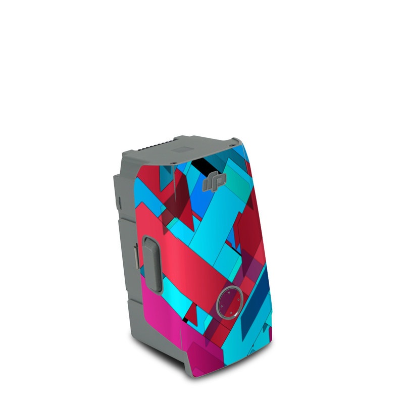 DJI Air 2S Battery Skin design of Pattern, Turquoise, Line, Teal, Magenta, Design, Textile, Symmetry, Colorfulness, with blue, red, purple, black colors