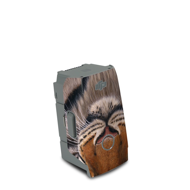 DJI Air 2S Battery Skin design of Tiger, Mammal, Wildlife, Terrestrial animal, Vertebrate, Bengal tiger, Whiskers, Siberian tiger, Felidae, Snout, with black, gray, red, green, pink colors