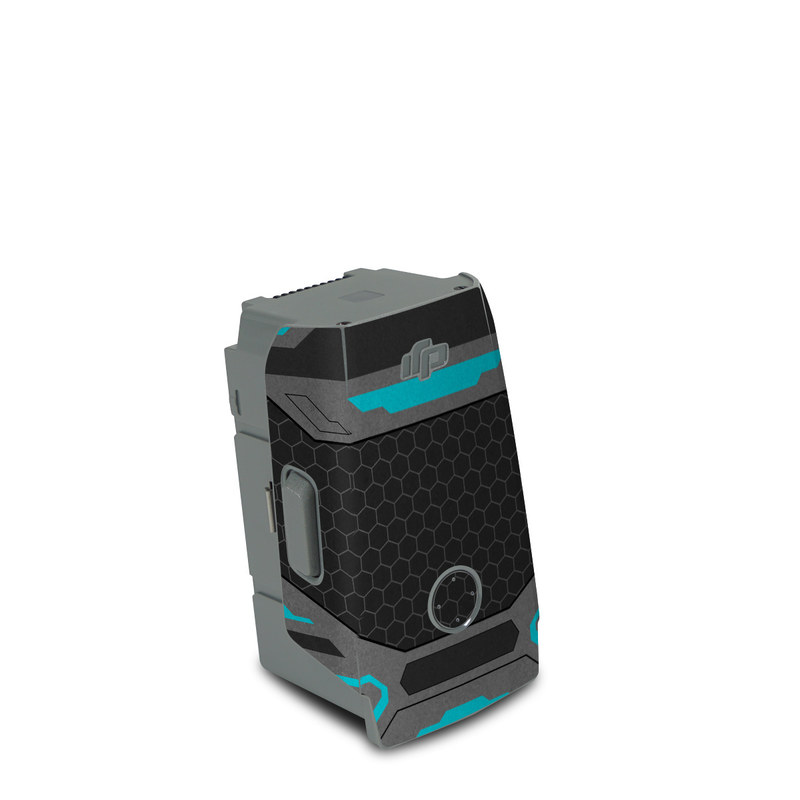 DJI Air 2S Battery Skin design of Blue, Turquoise, Pattern, Teal, Symmetry, Design, Line, Automotive design, Font, with black, gray, blue colors