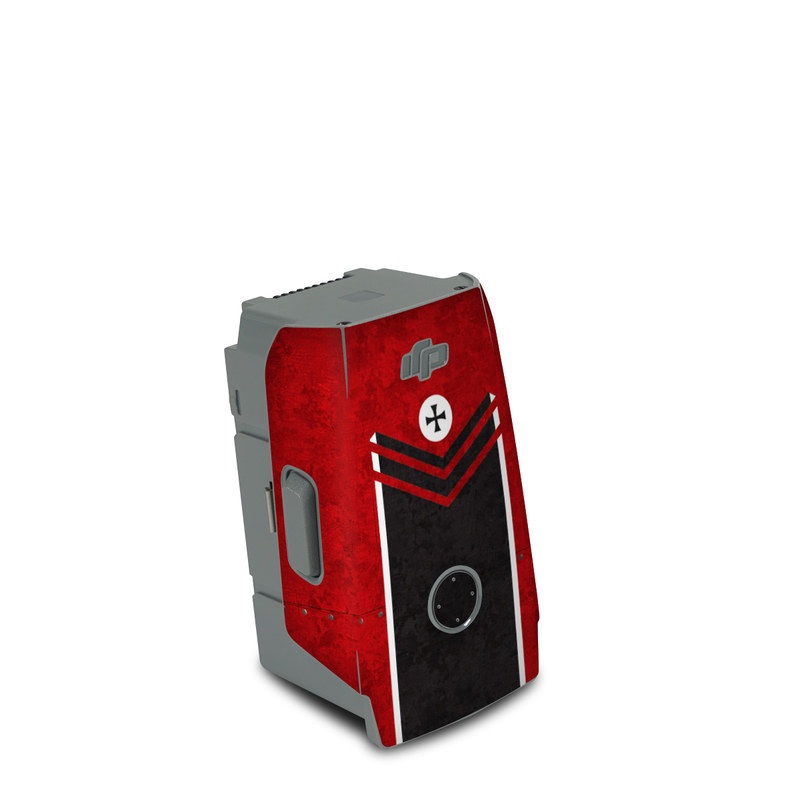 DJI Air 2S Battery Skin design of Bullet, Holes, War, Red, Text, Carmine, Colorfulness, Maroon, Symbol, Coquelicot, with red, black, white, gray colors