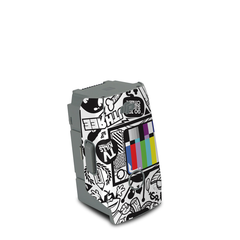 DJI Air 2S Battery Skin design of Pattern, Drawing, Doodle, Design, Visual arts, Font, Black-and-white, Monochrome, Illustration, Art, with gray, black, white colors