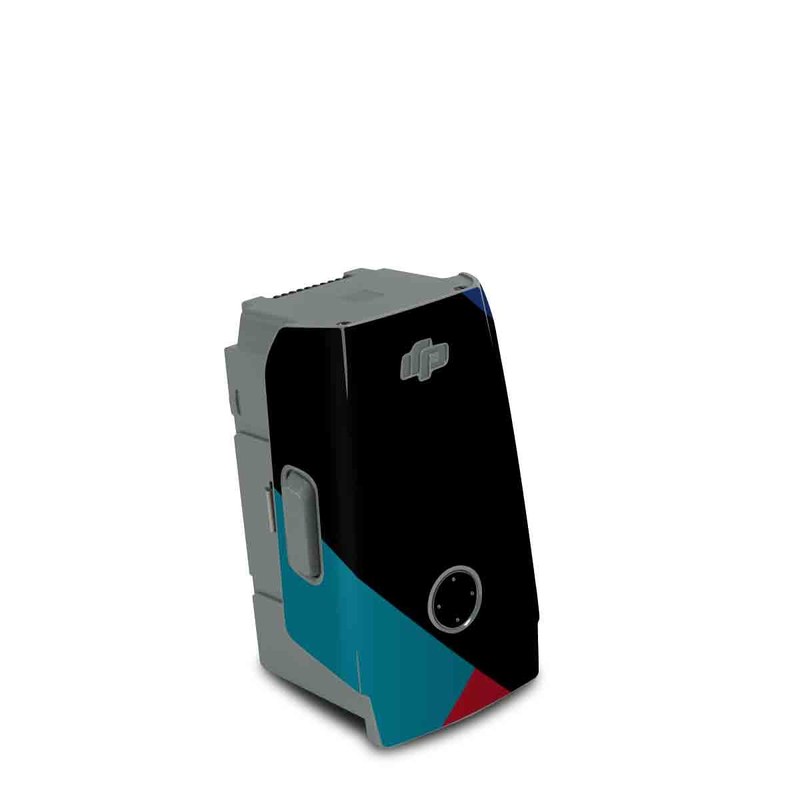 DJI Air 2S Battery Skin design of Blue, Green, Turquoise, Azure, Teal, Electric blue, Line, Pattern, Design, Graphic design, with black, blue, red colors