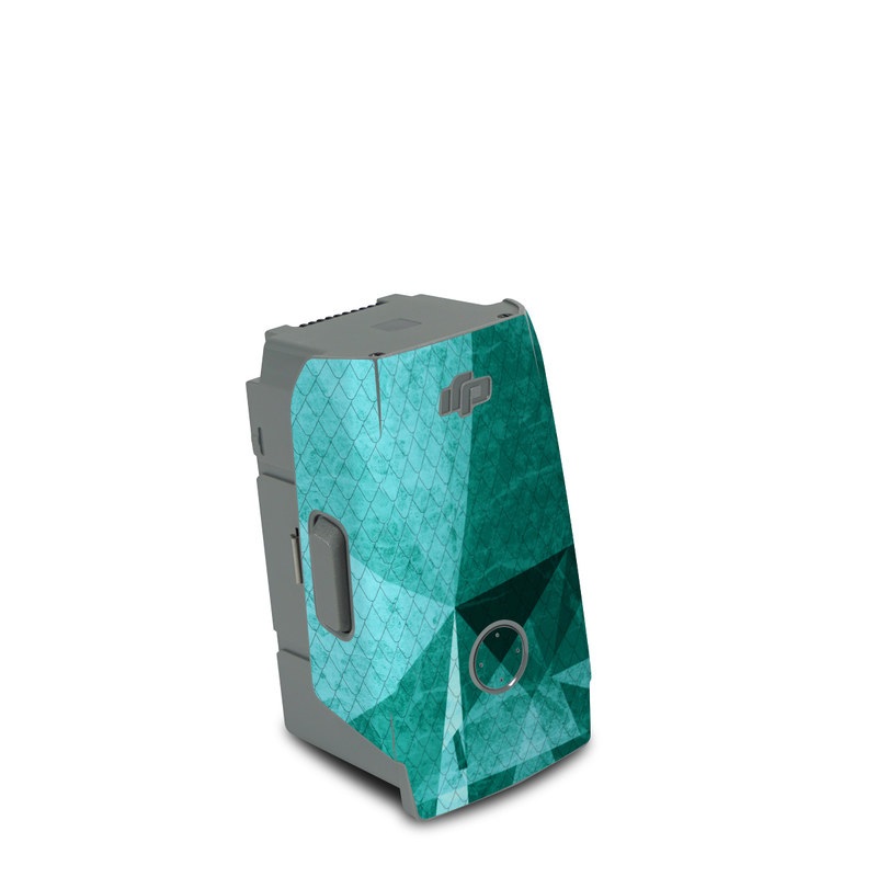 DJI Air 2S Battery Skin design of Aqua, Blue, Pattern, Turquoise, Illustration, Teal, Design, Line, Graphic design, with blue colors