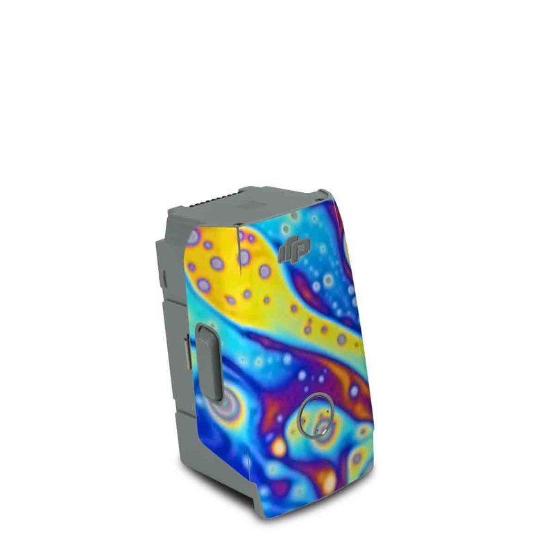 DJI Air 2S Battery Skin design of Psychedelic art, Blue, Pattern, Art, Visual arts, Water, Organism, Colorfulness, Design, Textile, with gray, blue, orange, purple, green colors