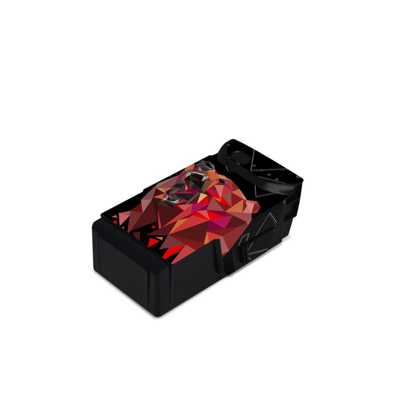 DJI Mavic Air Battery Skin design of Graphic design, Triangle, Font, Illustration, Design, Art, Visual arts, Graphics, Pattern, Space, with black, red colors