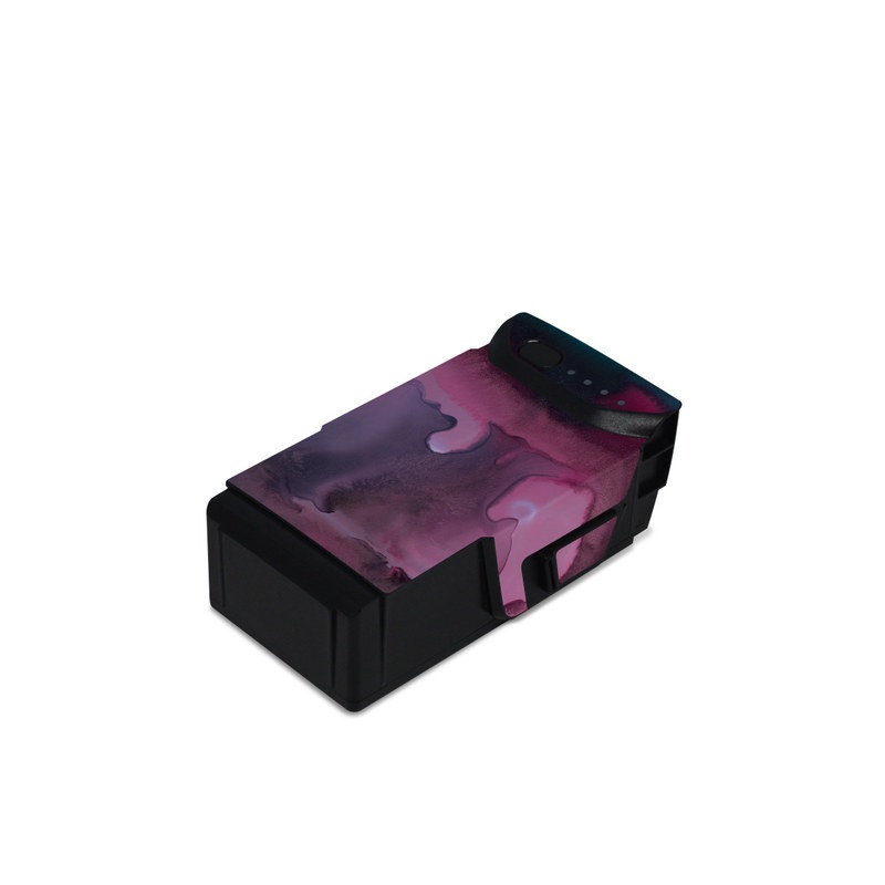 DJI Mavic Air Battery Skin design of Watercolor paint, Purple, Painting, Ice, Magenta, Sky, Art, Cloud, Paint, Modern art, with black, white, purple, blue, red colors