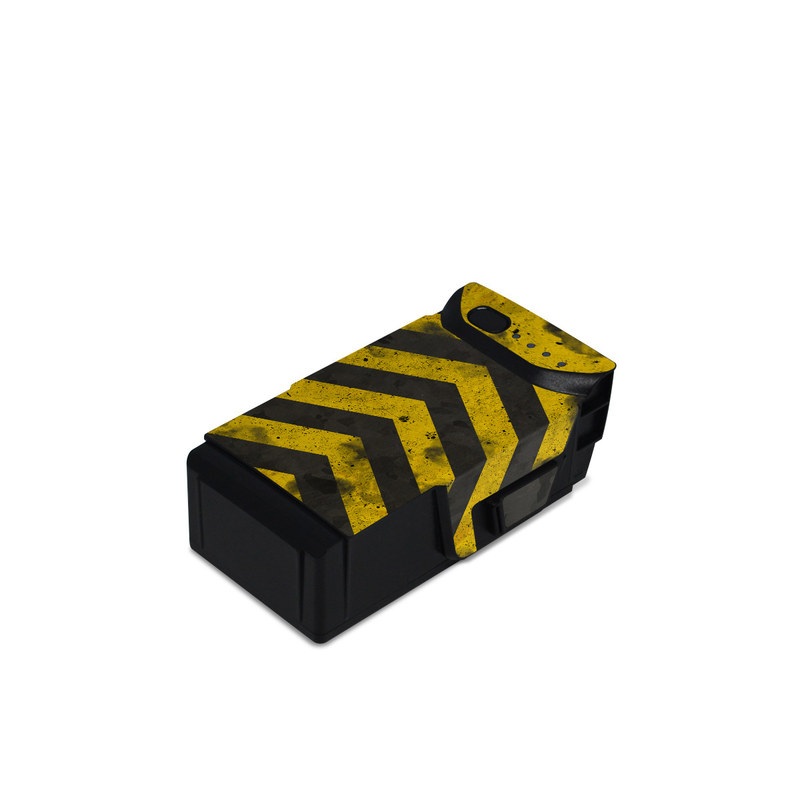 DJI Mavic Air Battery Skin design of Colorfulness, Road surface, Yellow, Rectangle, Asphalt, Font, Material property, Parallel, Tar, Tints and shades, with black, gray, yellow colors