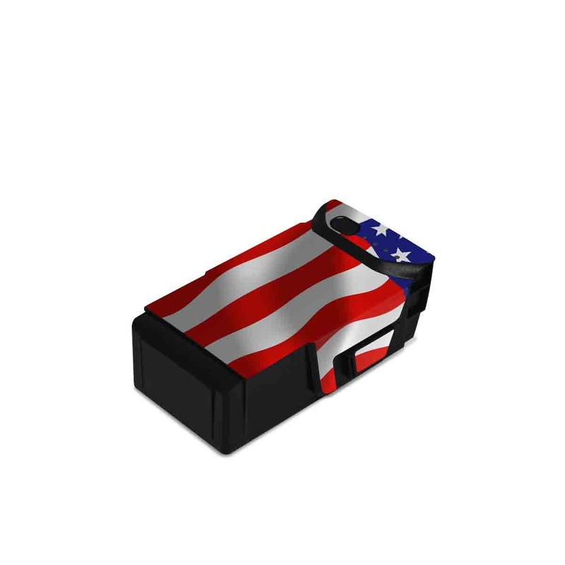 DJI Mavic Air Battery Skin design of Flag of the united states, Flag, Flag Day (USA), Veterans day, Independence day, Memorial day, Holiday, with gray, red, blue, black, white colors