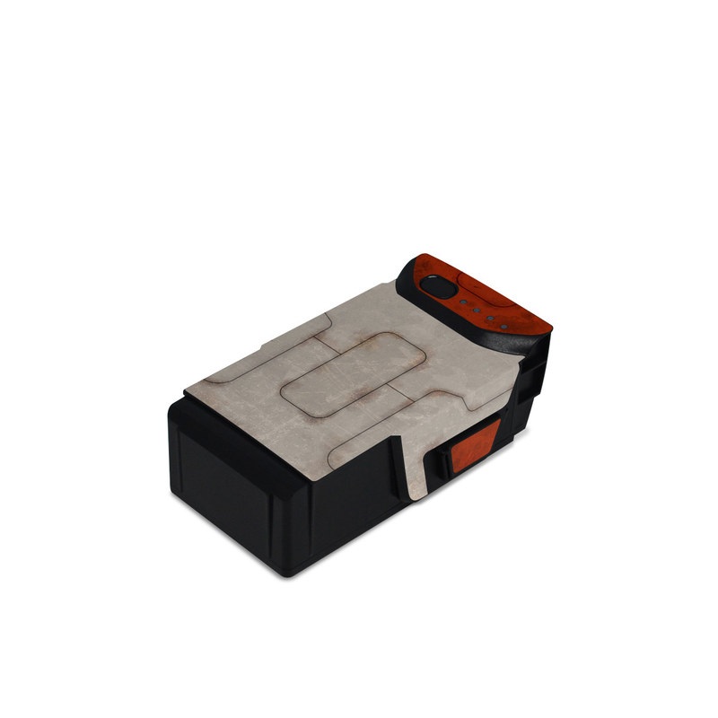 DJI Mavic Air Battery Skin design of Orange, Triangle, Graphics, Graphic design, with gray, red, yellow, black, white colors
