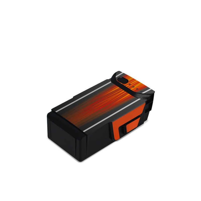 DJI Mavic Air Battery Skin design of Orange, Red, Line, Material property, Rectangle, Automotive lighting, with red, black, orange, gray colors