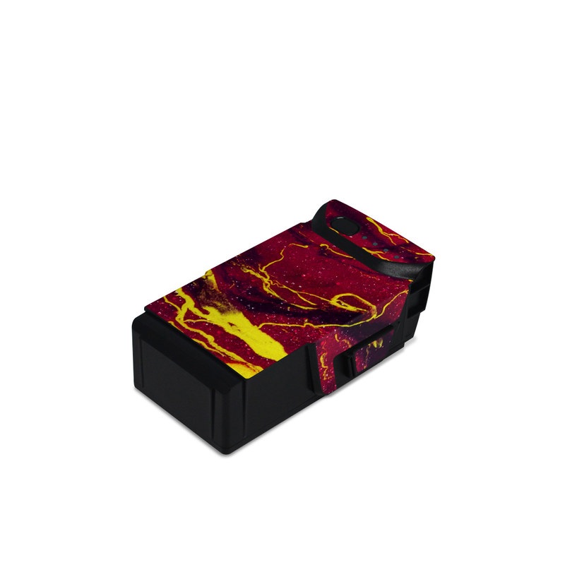 DJI Mavic Air Battery Skin design of Red, Purple, Geological phenomenon, Pattern, Fractal art, Art, Fictional character, Graphics, with red, yellow, black colors
