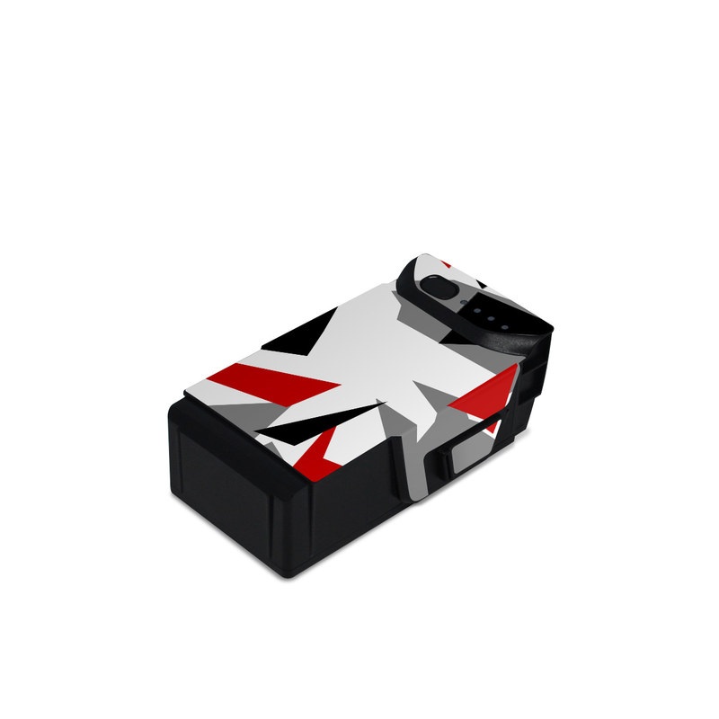 DJI Mavic Air Battery Skin design of Red, Pattern, Font, Design, Textile, Carmine, Illustration, Flag, Crowd, with red, white, black, gray colors