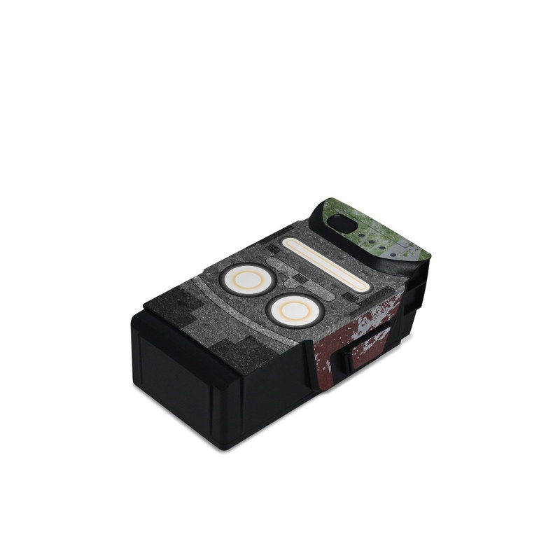 DJI Mavic Air Battery Skin design of Rectangle, Screenshot, Font, Wood, Pattern, Symmetry, Machine, Gas, Parallel, Engineering, with red, green, yellow, black, gray, white colors