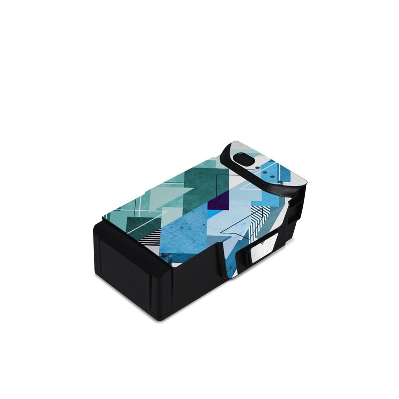DJI Mavic Air Battery Skin design of Blue, Turquoise, Illustration, Graphic design, Design, Line, Logo, Triangle, Graphics, with gray, blue, purple colors